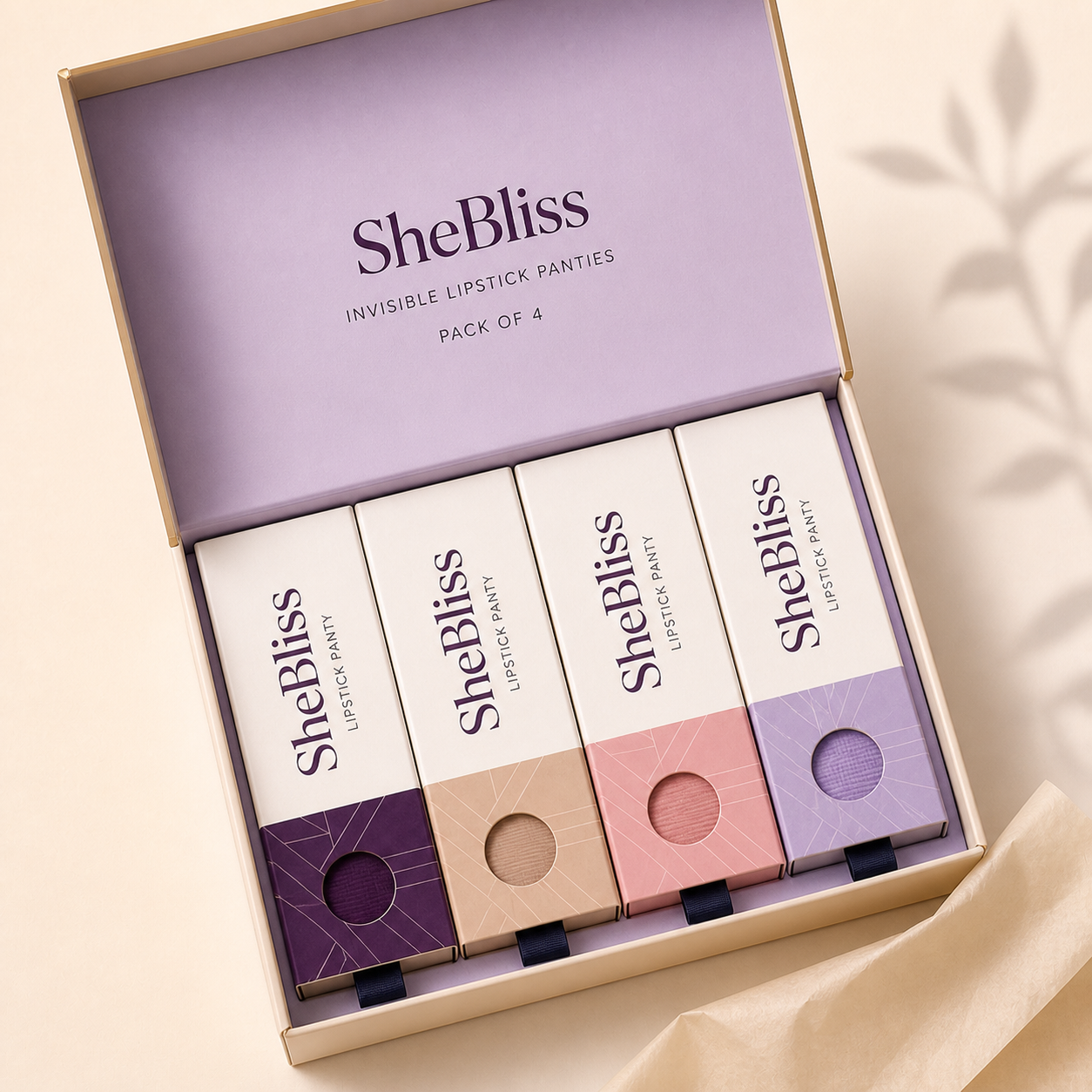 SheBliss Invisible Lipstick Panties — Pack of 4 — product view 14